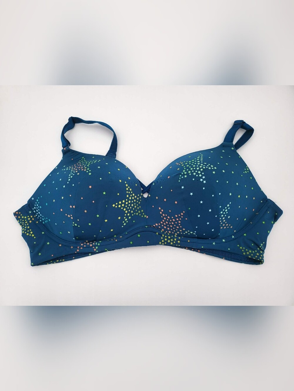 Torrid Curve 42C 360 Back Smoothing Wireless T-Shirt Bra Blue Star Print